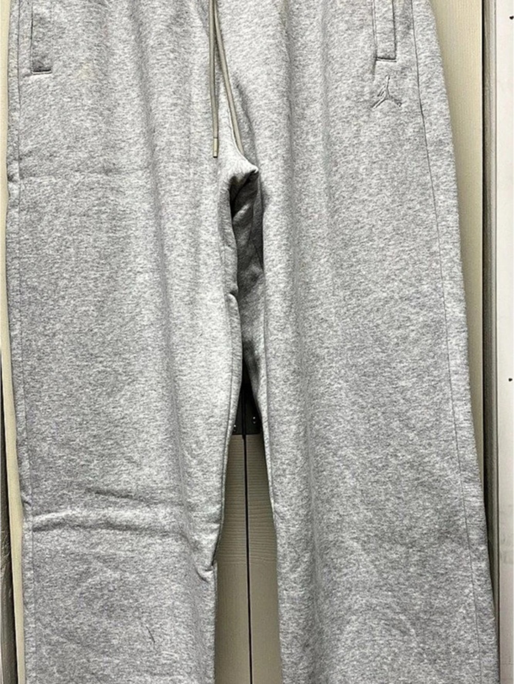 Jordan Brooklyn Fleece Oversized Open-Hem Pants Men's Jogger Pants in Gray Size